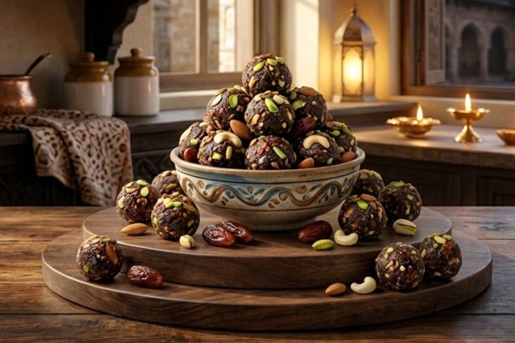 khajur dry fruit ke laddu